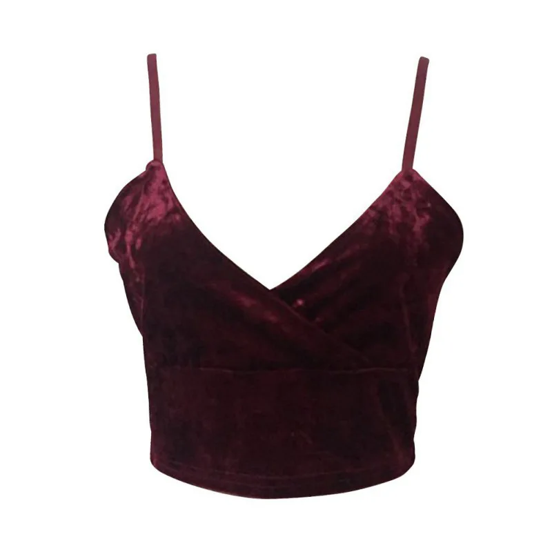 Sexy Summer Women T-Shirt Female Sleeveless Vest Tank Top Crop Tops Bra Velvet Casual Shirts | Женская одежда