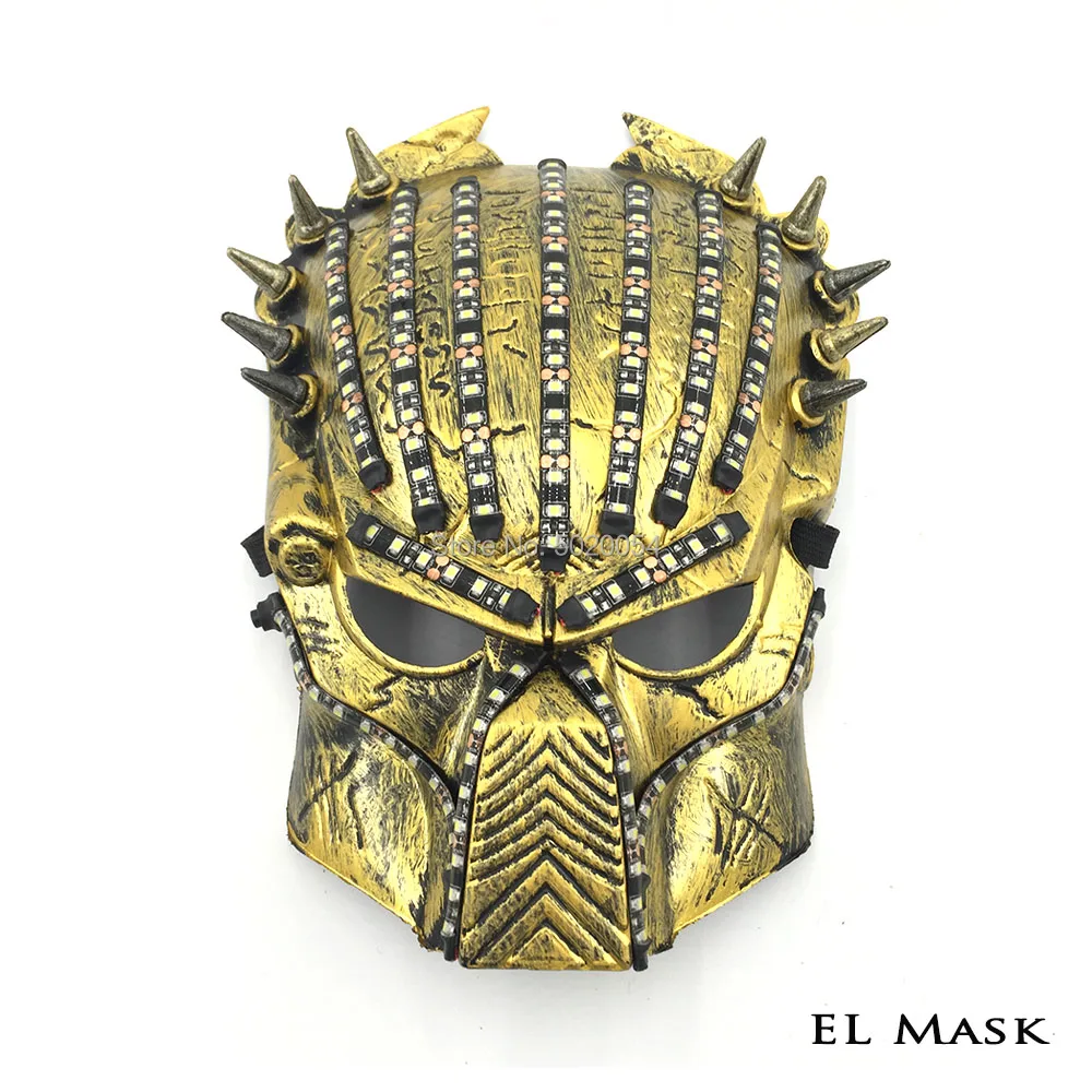 Маска для косплея из фильма Predator светодиодная светящаяся неоновая маска лица 12 В