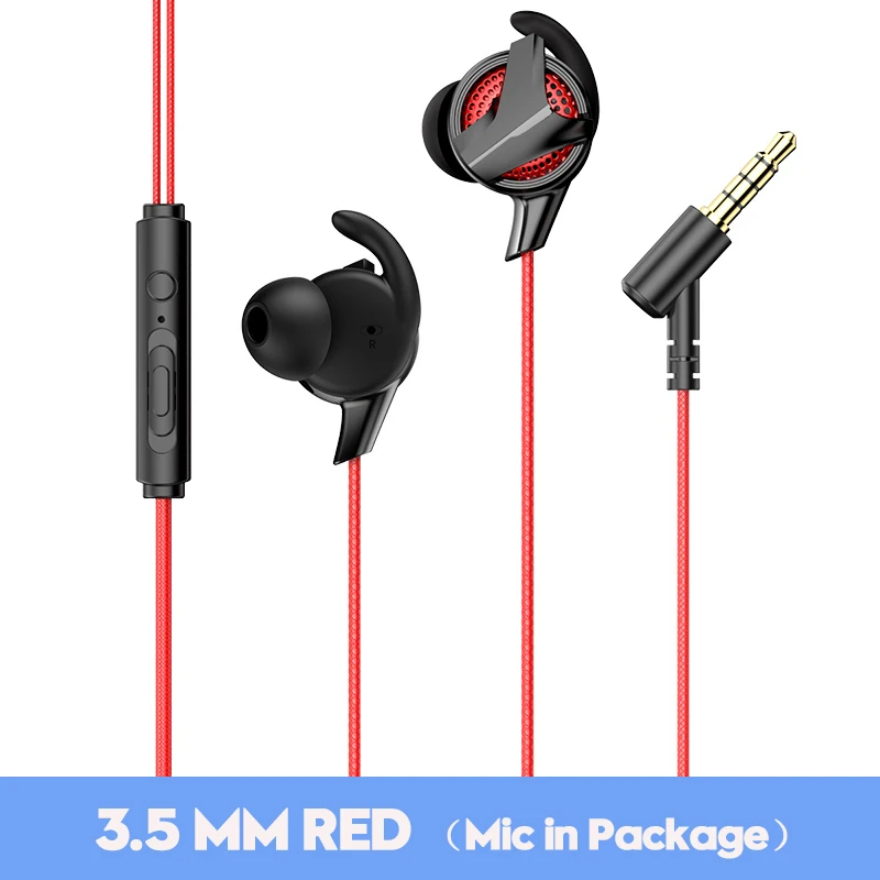 3.5 MM RED Baseus Игровые наушники для Pubg контроллер GAMO-15 3D стерео наушники для мобильных pubg геймеров со съемным HD микрофоном - Цвет: 3.5 MM RED