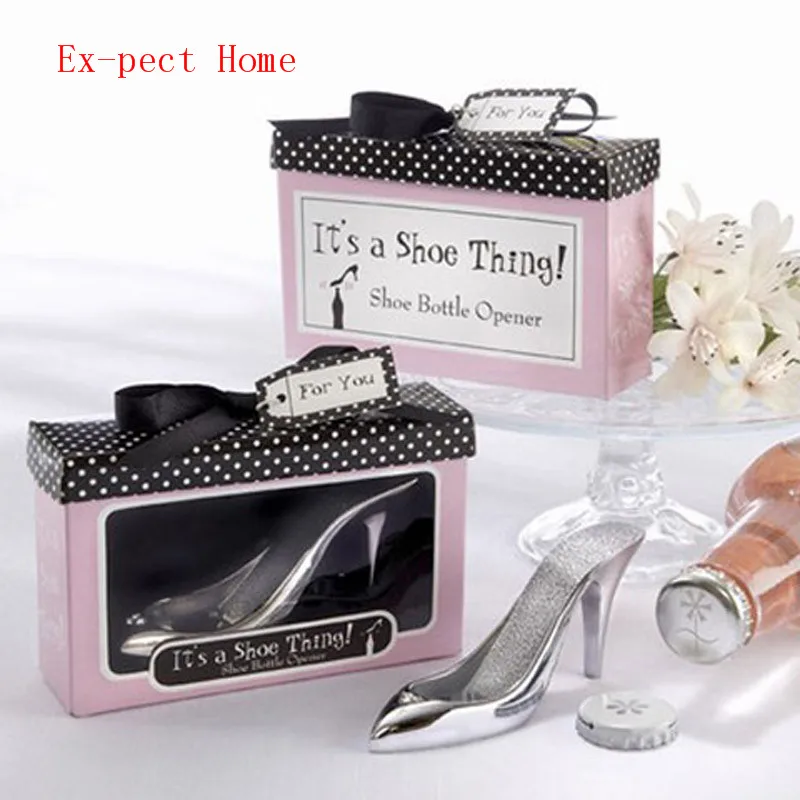 50PCS/LOT Factory price Free shipping High-heeled Cinderella shoe bottle opener wedding bridal shower favor party gifts