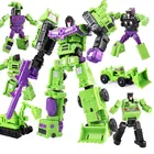Игрушки-трансформеры WEI JIANG 6 в 1, крутая экшн-фигурка KO G1 DX9, Аниме Робот, автомобиль, Инженерная модель грузовика для мальчиков и детей
