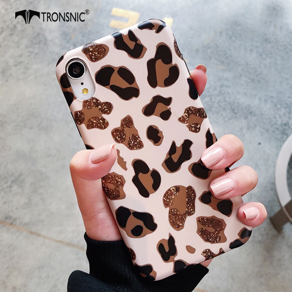 Модный леопардовый чехол Tronsnic для телефона iPhone X XS MAX XR мягкий Блестящий
