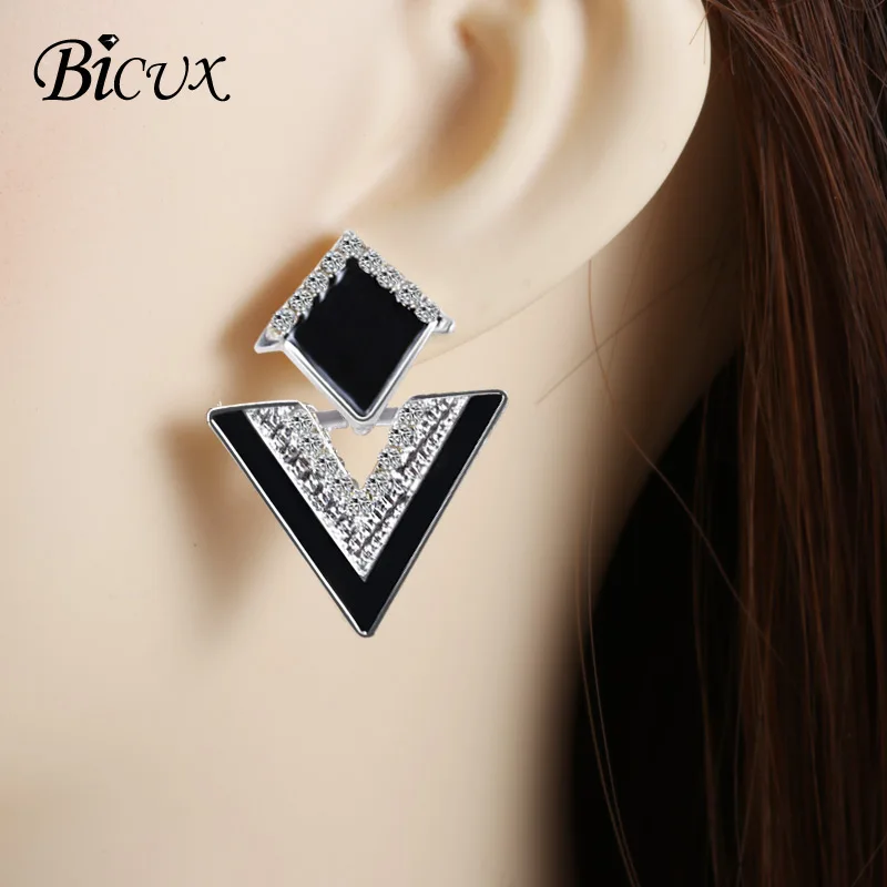 BICUX корейские массивные серьги капли с геометрическим треугольником и