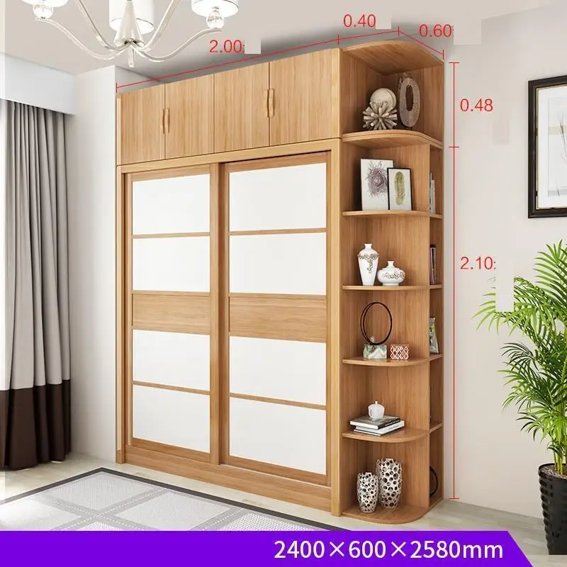 Meuble дом Yatak Odasi mobillya дерево Lemari Armadio потертый шик деревянный шкаф для спальни Mueble De Dormitorio гардероб - Цвет: Version AI