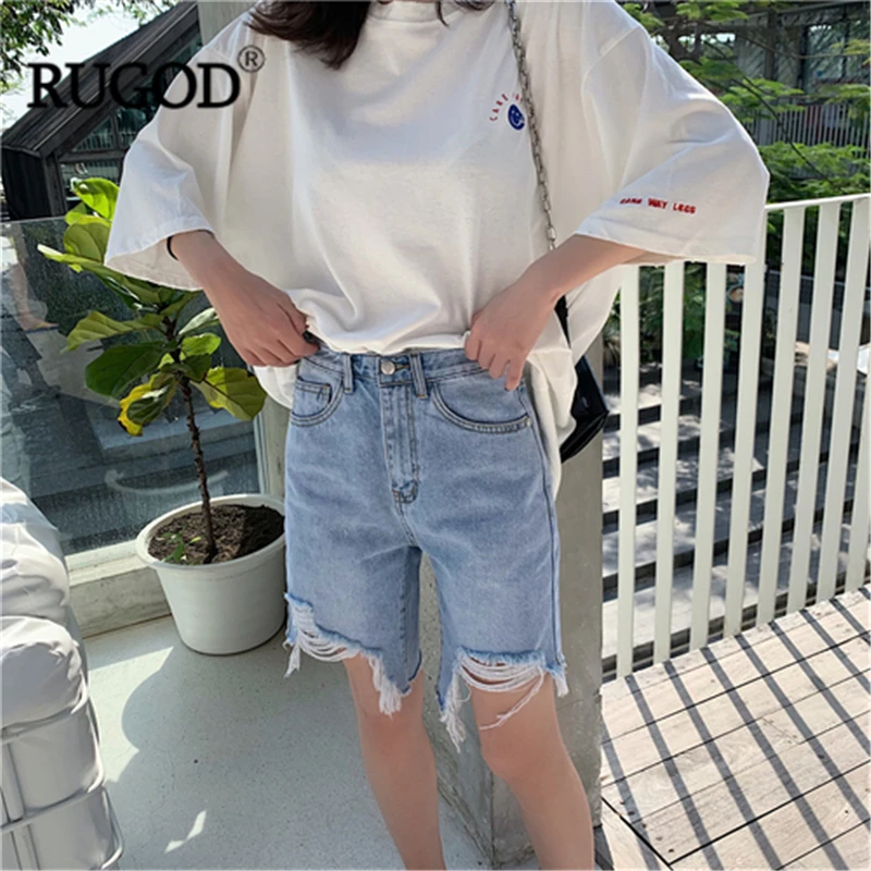 RUGOD High waist zipper solid women pants skinny plus size harajuku style fashion summer denim knee length modis femme | Женская одежда