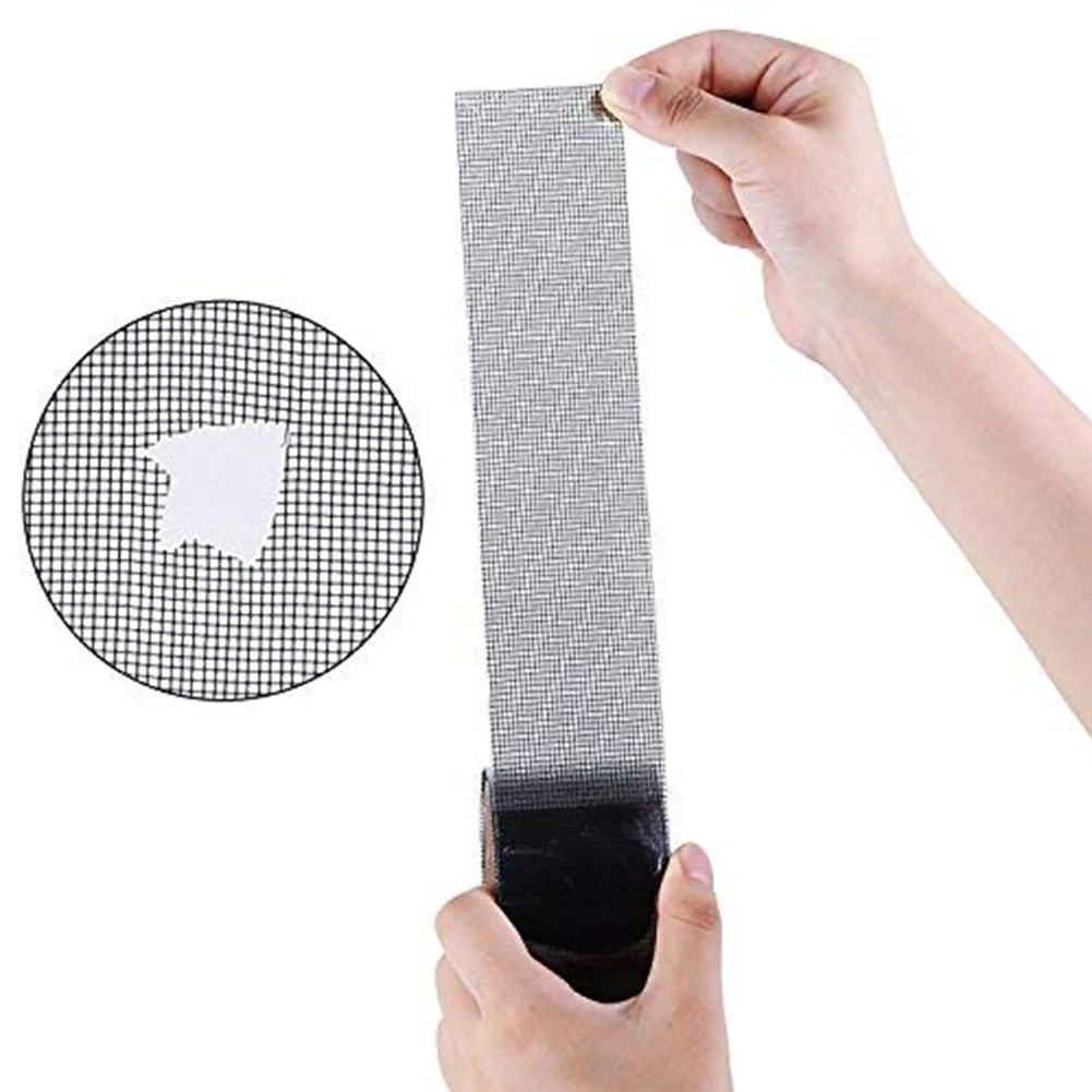 1 Roll Tape Black Universal Strong Adhesive Easy Apply Repair Covering Mesh Sticky Fiberglass Patch Window Screen Durable | Обустройство