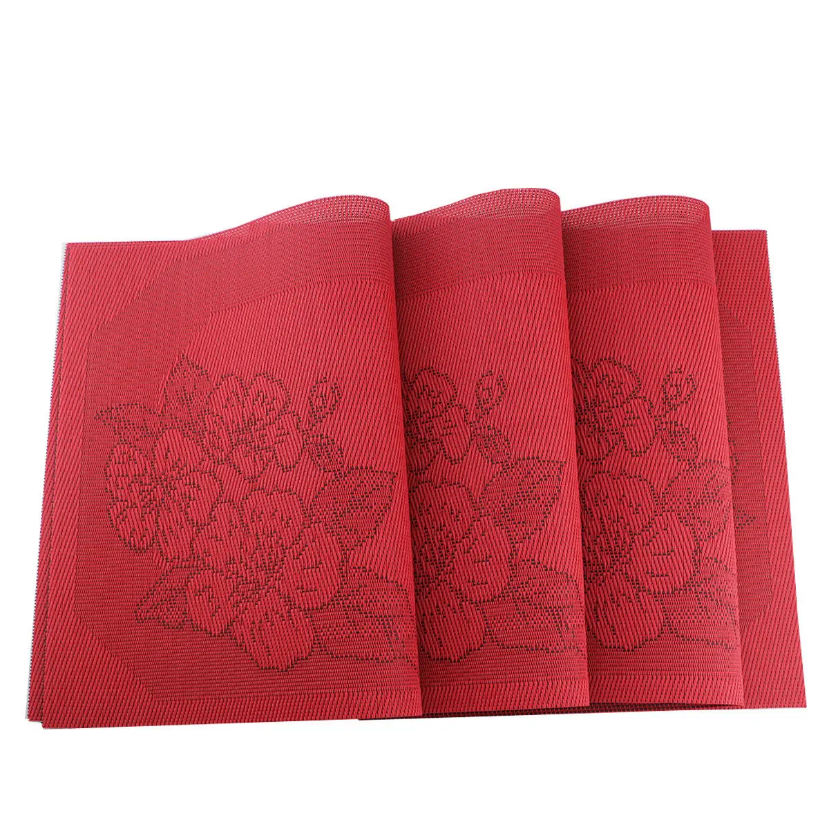 4 PCS/Set Red Christmas New Year Non-woven Table Placemat Pad Decorations Mat Exquisite TB Sale Insulation Polyester | Дом и сад