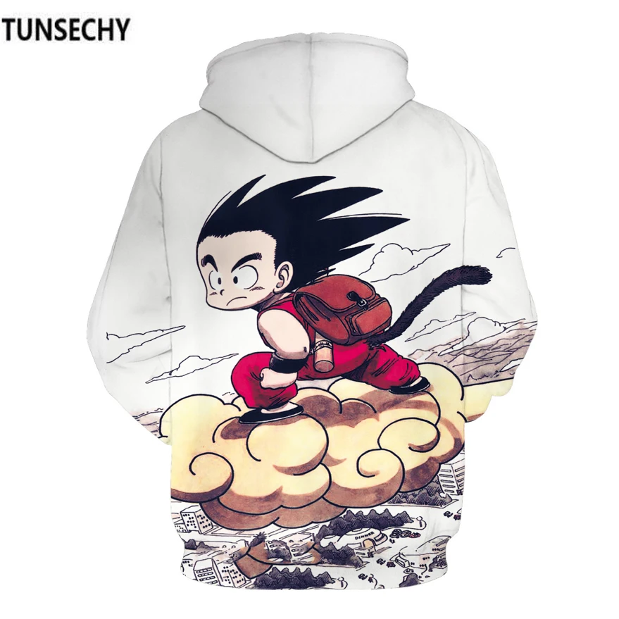 TUNSECHY Аниме Драконий жемчуг Z карманные толстовки с капюшоном Kid Goku 3D для мужчин и