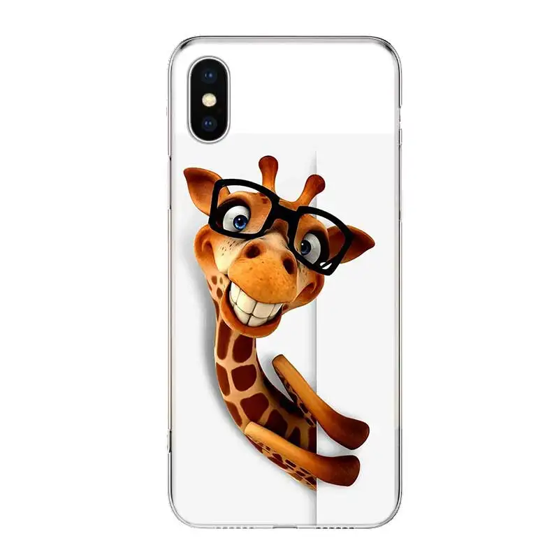 Забавный силиконовый чехол для Apple iPhone 6 6S 7 8 Plus X 10 XS MAX XR 5 5S SE с рисунком жирафа |