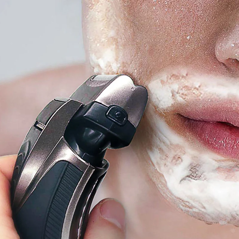 Электробритва с двумя головками для мужчин перезаряжаемый триммер бороды