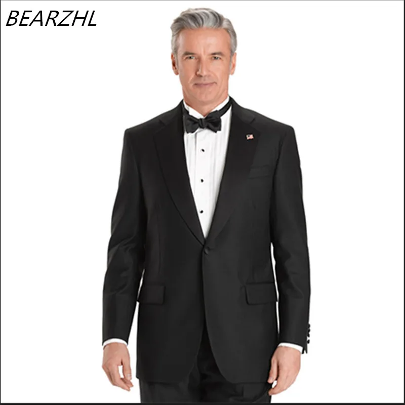 

Men's Dress Suit For Wedding Classic Black Groom Wear 2021 Tailor