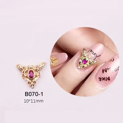 B070-1 5 шт./партия, сплав, циркон, украшение для ногтей, роскошный циркон, горный хрусталь, крест/щит/крыло, украшения для ногтей, верхний уровень, длинный ноготь, талисманы - Цвет: B070-1