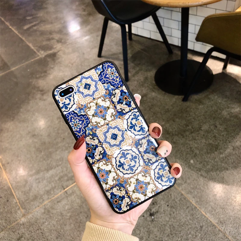 Чехол GlamPhone в этническом стиле чехол из золотой фольги с цветами для iphone11Pro/Max XS Max
