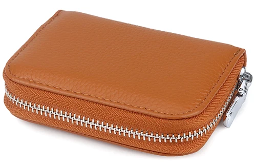 Dark Yellow COMFORSKIN, натуральная кожа, RFID Блокировка, карман на молнии,, кошелек для карт, Новое поступление, большая емкость, бизнес, кредитный держатель для карт - Цвет: Dark Yellow
