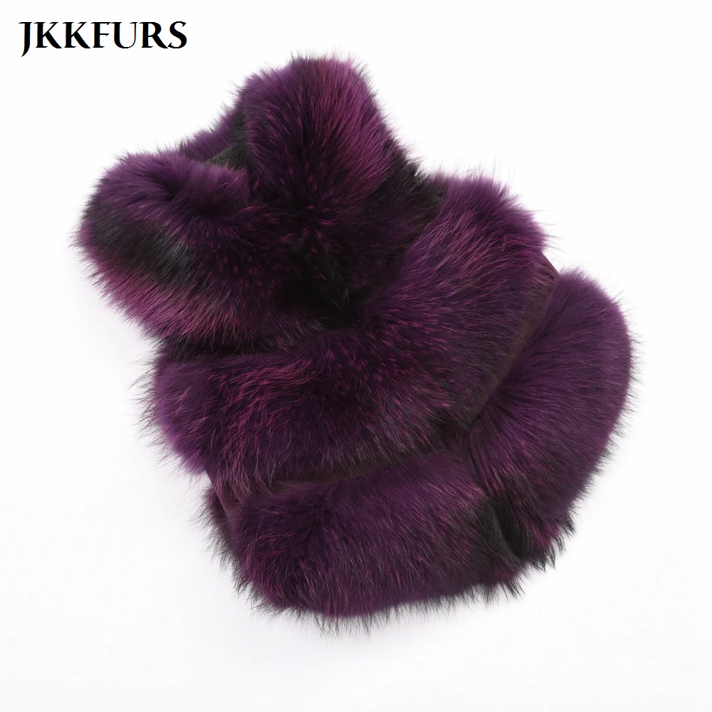 Новое поступление женский жилет JKKFURS из натурального меха енота модный стильный