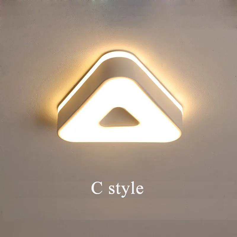 C triangle Дизайн, светодиодный потолочный светильник, коридор, художественная галерея, украшение, передняя Балконная лампа, крыльцо, белый, черный, Lamparas De Techo Plafondlamp - Цвет корпуса: C triangle