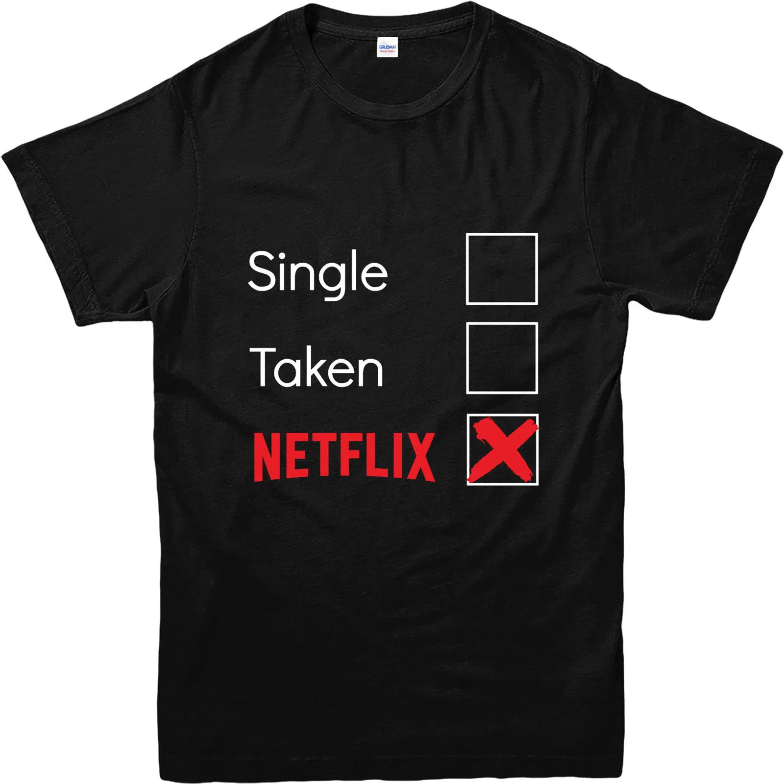 Синглом Netflix Футболка Топ Забавный слоган подарок|Мужские футболки| |
