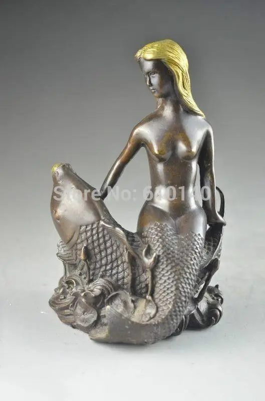 Chinese bronze statue of type restoring ancient ways mermaid | Дом и сад