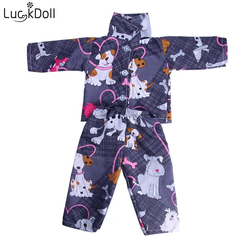 LUCKDOLL высокое качество Pajamats подходит 18 дюймов Американский 43 см Кукла одежда аксессуары, игрушки для девочек, поколение, подарок на день рождения - Цвет: n1375