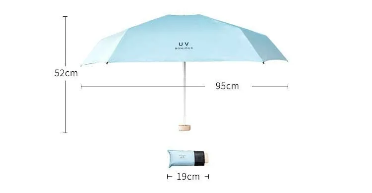 FGHGF Mini Five складной модный креативный Легкий Вес Карманный Зонт Солнце прозрачный Анти-УФ Ультра солнцезащитный крем для женщин девочек