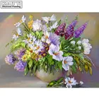 Алмазная вышивка, ваза с цветами, вышивка крестом, Стразы ручной работы, украшение для дома