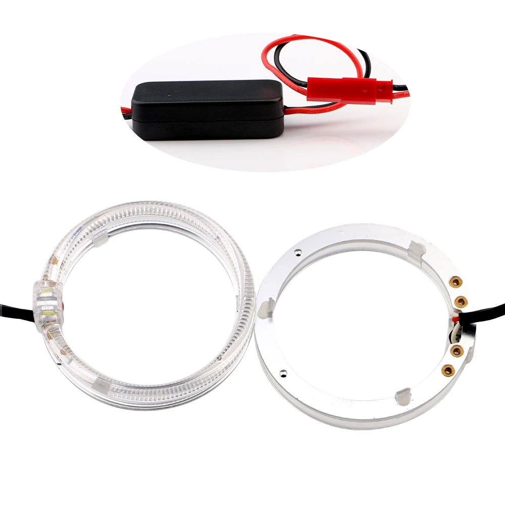 4PCS (2Sets) 80MM 95MM LED Angel Eyes Halo Ring Headlight DRL Daytime Running Light Warning Lamps for Motorcycle Car 12V 24V | Автомобили