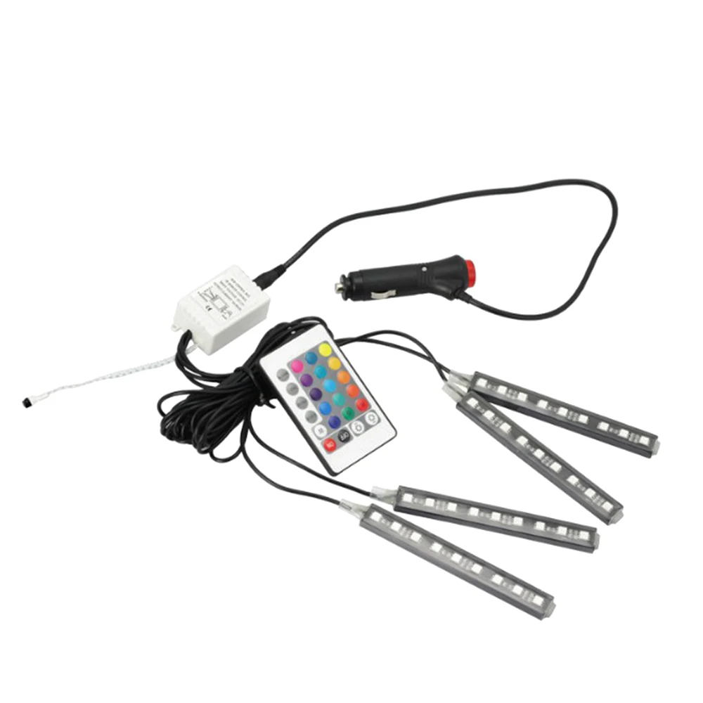 Светодиодная ленсветильник RGB для автомобиля декоративная Гибкая лампа с