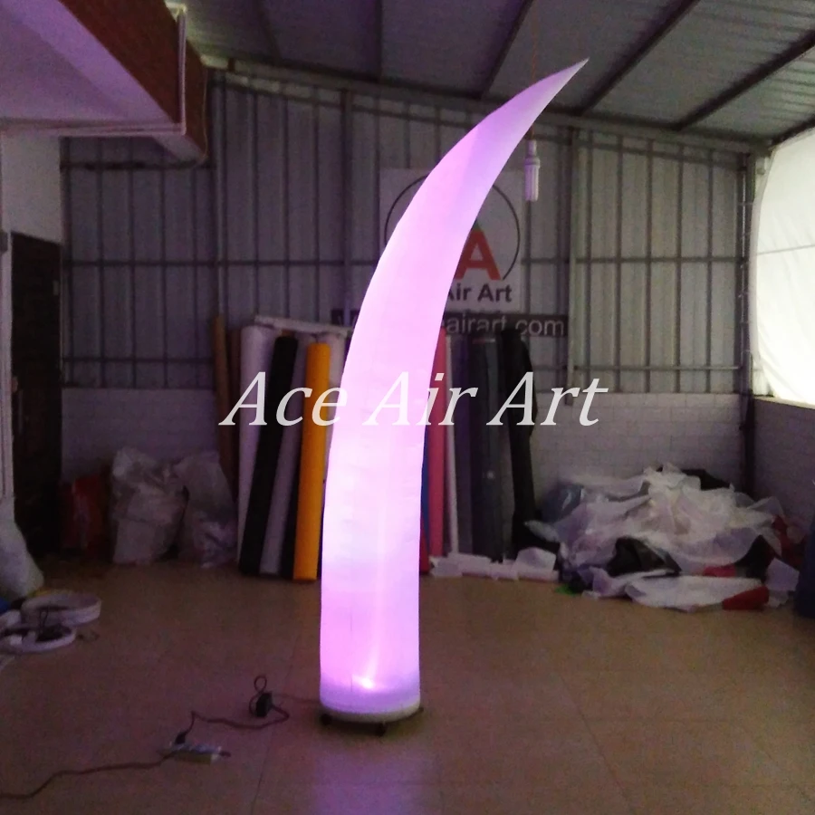 

Customized LED Light Party Inflatable Tusk Curve Cone with Stand Base Air Blower for Decoration of Wedding