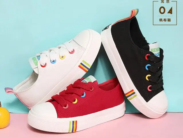 2016 spring New Children shoes child canvas boy white sneakers single casual girl | Детская одежда и обувь