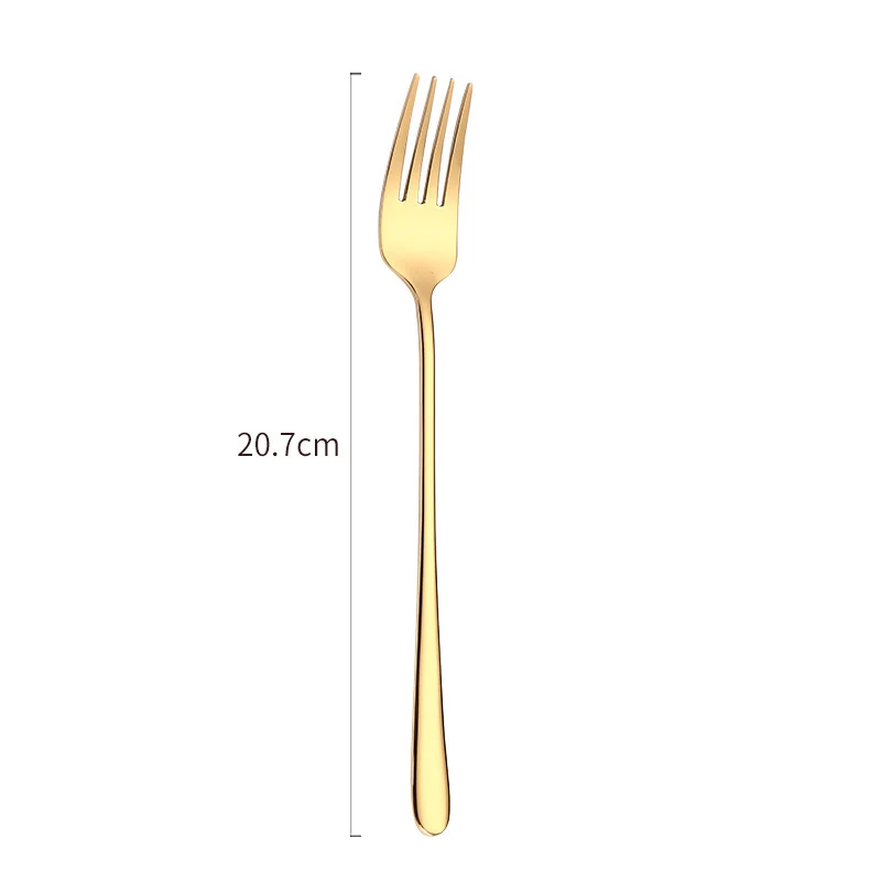 Gold fork BalleenShiny, нержавеющая сталь, красочные вилки для ужина, креативная ложка для супа, вилка для стейка, Западная кухня, ресторан, модная посуда - Цвет: Gold fork