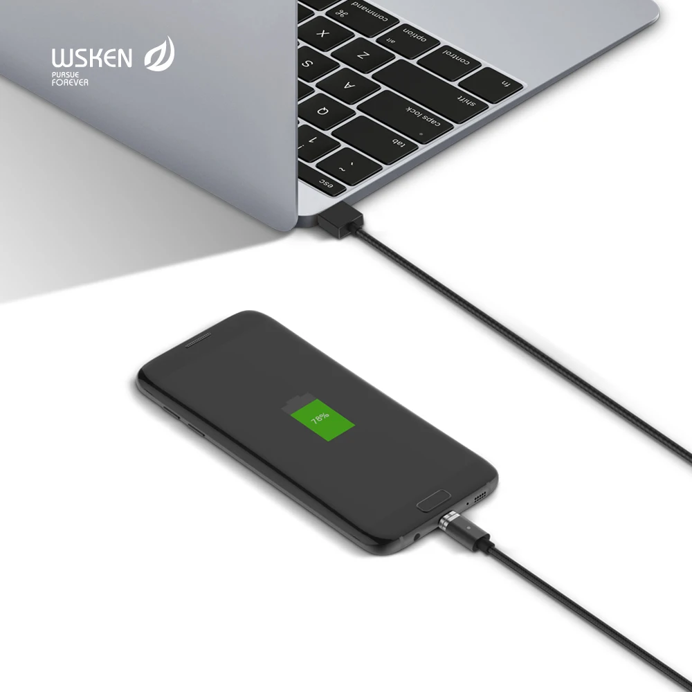 WSKEN mini 2 Магнитный кабель для передачи данных Micro usb type C Быстрая зарядка зарядное