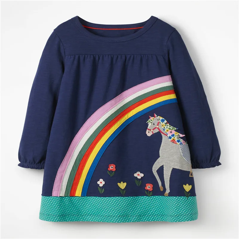 W116 navy Новинка г.; рождественские платья принцессы для маленьких девочек; одежда из хлопка с длинными рукавами и рождественской елкой; детское платье-пачка; вечерние платья - Цвет: W116 navy