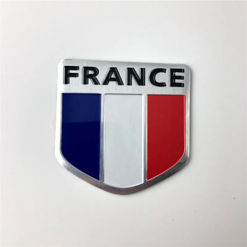 FRANCE 50x50mm Алюминиевая эмблема Флаг Автомобиля Наклейка для Fiat 500 600 Tipo Punto stilo Freemont Cross Coroma Panda Idea Palio - Название цвета: FRANCE 50x50mm