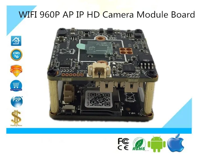 WIFI Беспроводная AP IP HD плата модуля камеры 960P 1280*960 Поддержка мини sd-карты CMS iCSee