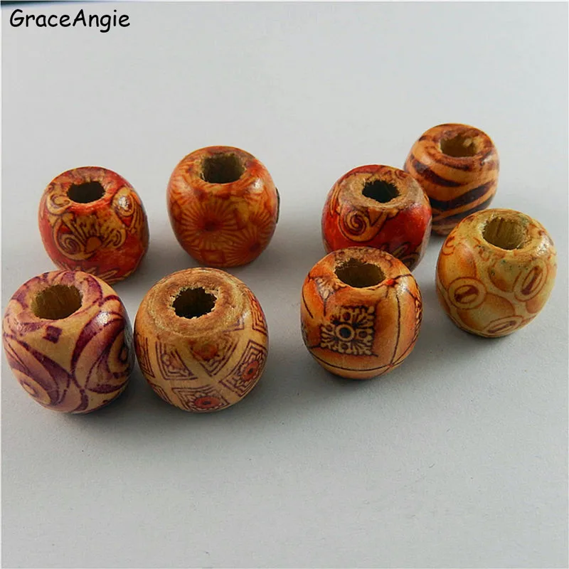 GraceAngie 20pcs Chinese Style Wooden Necklace Pendant Bracelet Charms Mixed Model Buddhism Beads Handmade Crafts|bracelet craft|beads craftbeads