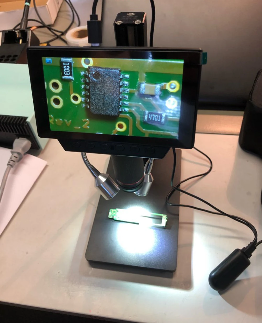 Цифровой USB/HDMI/AV микроскоп 5 дюймов Встроенный Дисплей высокий объект расстояние