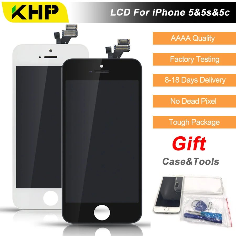 2019 100% оригинальный KHP AAAA ЖК экран для iPhone 5 5S 5c дисплей Замена Сенсорный дигитайзер