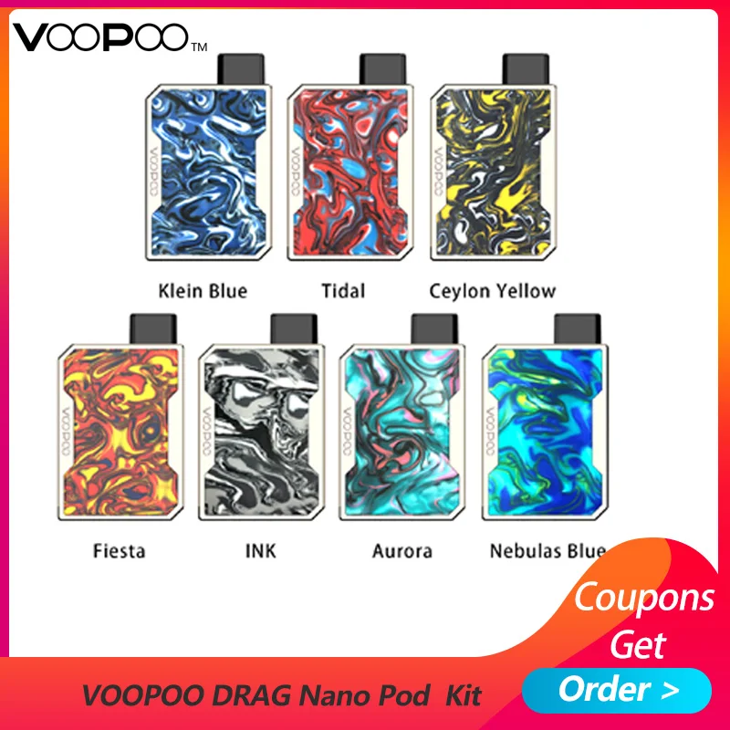 Оригинальный Vape комплект VOOPOO DRAG Nano Pod 750 мАч батарея и 1 мл Top GENE chip полимерная