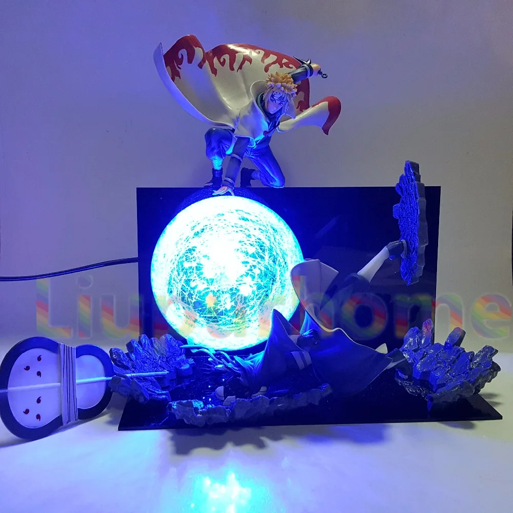 Героя аниме Наруто Минато VS Obito Rasengan светодиодный светильник сцена героя