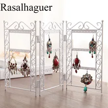 Hot Selling New 3 Doors 72 Holes Earrings Holder Jewelry Display Storage Stand Metal Revolving Jewellery Display Shelf