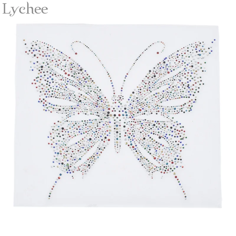 Lychee Life красочная Бабочка горячей фиксации Стразы теплопередача железные стразы