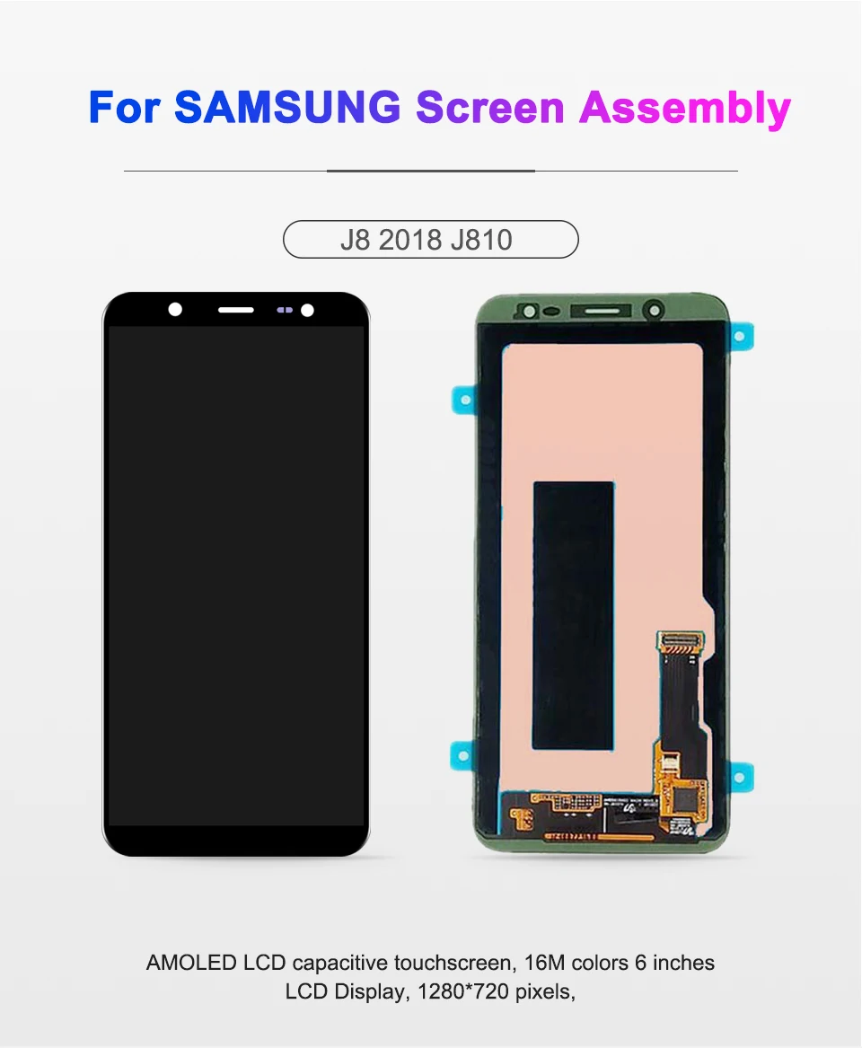 6," супер OLED для samsung Galaxy J8 J810 J810FN SM-J810 ЖК-дисплей сенсорный экран дигитайзер в сборе для samsung J8 lcd