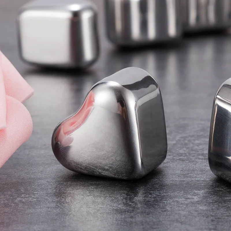 8 шт в форме сердца из нержавеющей стали кубики льда многоразовые охлаждающие