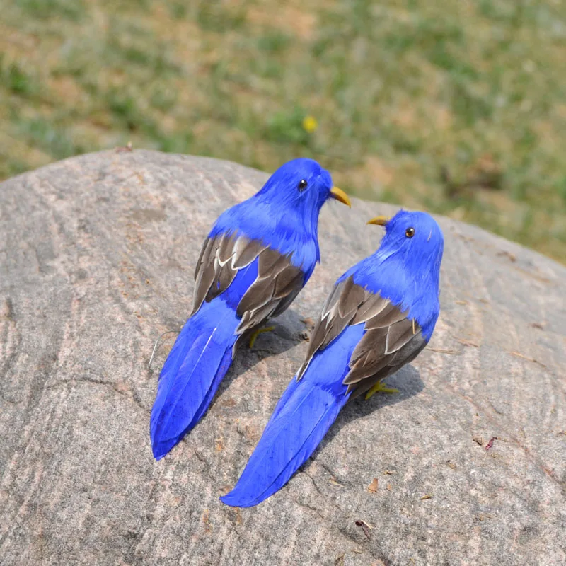 simulation couples birds about 16cm fall in love feathers one lot/ 2 pcs handicraft prop home garden decoration gift p0877 | Дом и сад