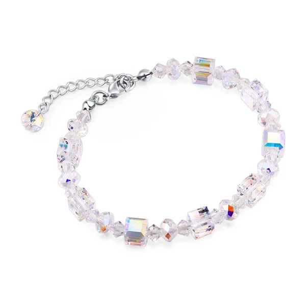 1 Роскошные браслеты с кристаллами Swarovski для женщин, очаровательные браслеты и браслеты для женщин, изысканные свадебные украшения, подарок - Окраска металла: 1