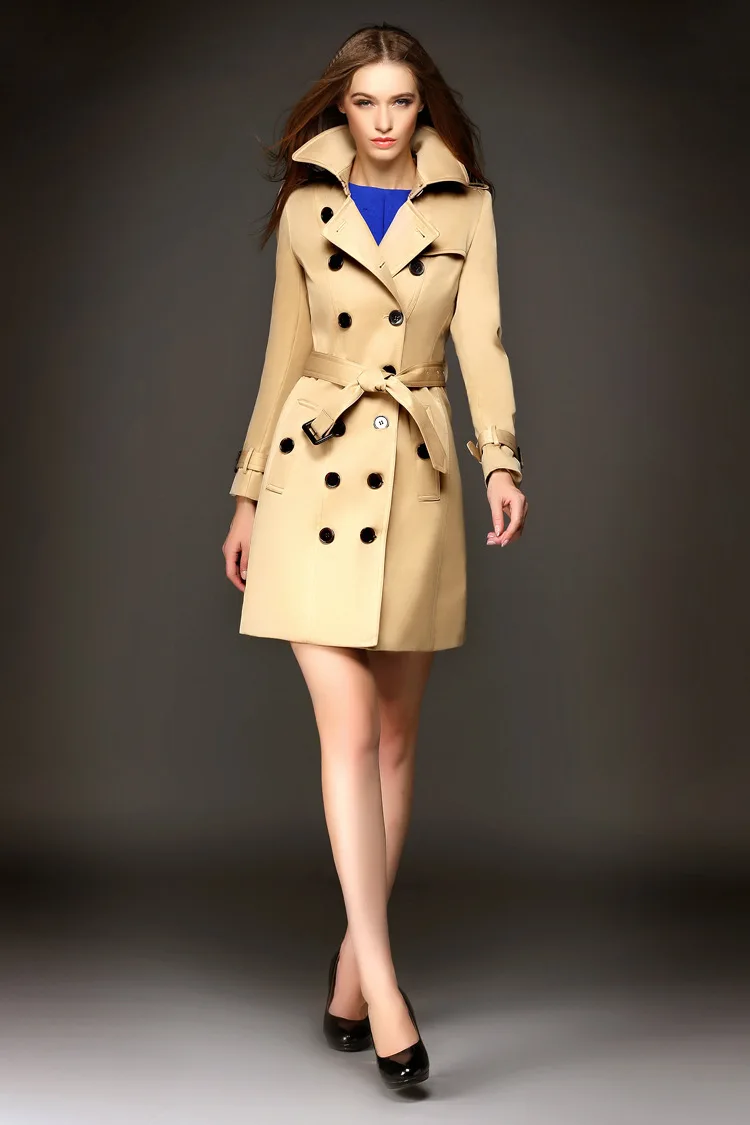 Wholesale New 2014 High-End Women's Fashion Plus Size Coat Parkas Slim Fit Windbreaker Brand Double Breasted Overcoat | Женская
