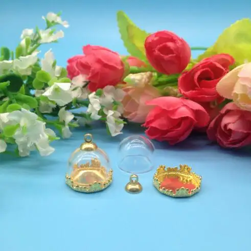 5 шт./Партия 15 мм полустеклянный шар с пузырьком 8 набор кепок DIY стеклянный флакон