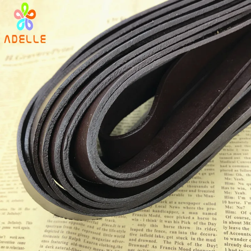 Черный/кофейный 20 мм 100% натуральная кожа полоса две стороны окрашенные DIY ручной