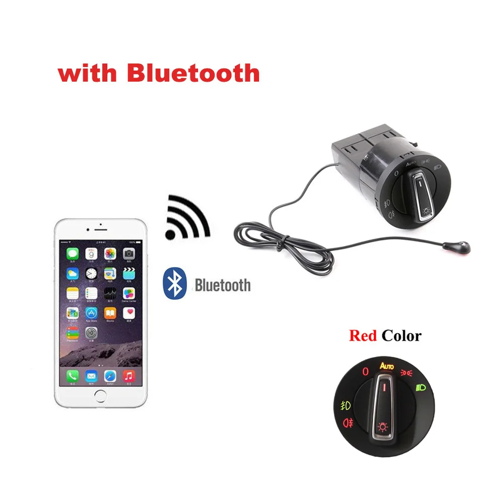 with Bluetooth Поддержка bluetooth авто для переключателя передних фар ручка свет Сенсор модуль для VW Golf Jetta MK4 Passat B5 Polo Bora Bettle Caddy - Цвет: with Bluetooth