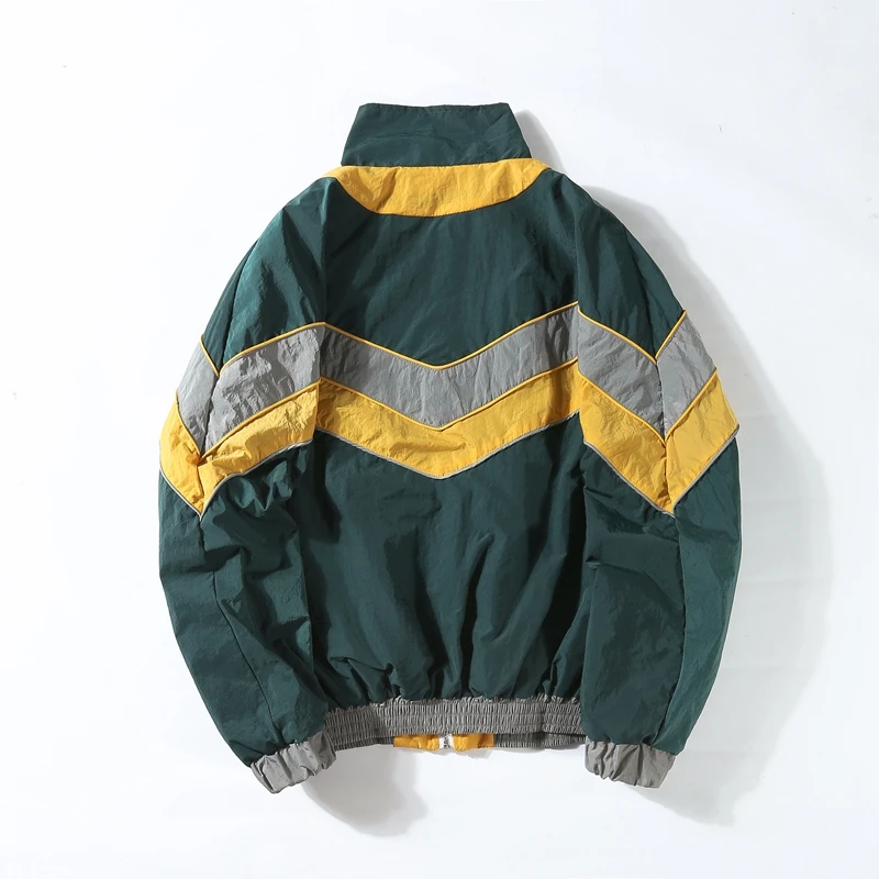 Женские винтажные хип хоп куртки весна 80s 90s красный белый синий пэчворк
